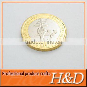 silver eagle coins with shiny gold image plated