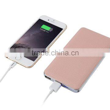 2016 High Quality Leather Surface Power Bank 12000mAh/10000mAh Slim Polymer Battery Charger photo-2