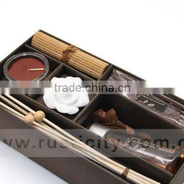 High quality glass bottle with essential oil reed diffuser with incense stick