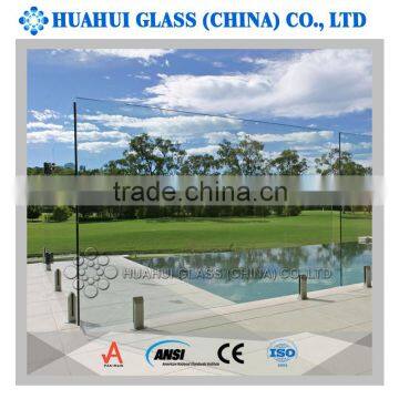 8mm 10mm 12mm safety pool fencing tempered glass with ANSIZ97.1 AS/NZS 2208 certificated