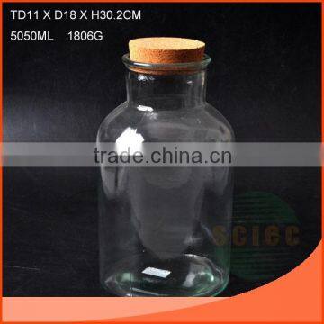 5050ml clear glass reagent bottle with cork