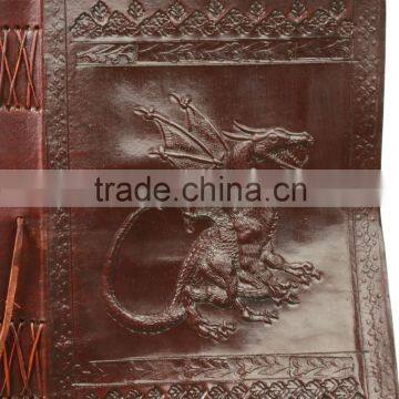 Leather Journal Diary Notebook Sketchbook Book Dragon Emboss Handmade Leather photo-3