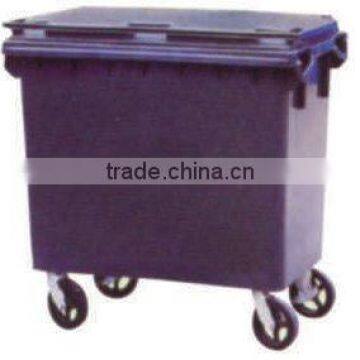 660L plastic garbage can with wheels