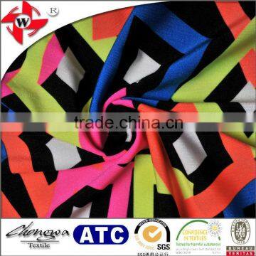 polyester spandex glaring colorful digital printed lycra fabric for dress