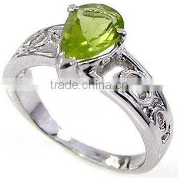 .925 Sterling Silver Ring Jewelry Peridot Ring Wholesale