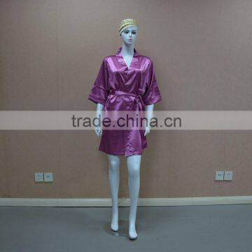 Purple short satin silk nightgown/pajamas