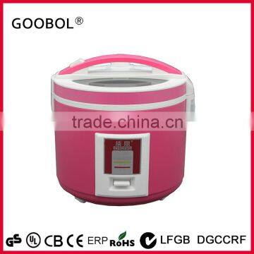 Rose Red Color Full Body Deluxe Rice Cooker With Glass Window Handle Stable Quality