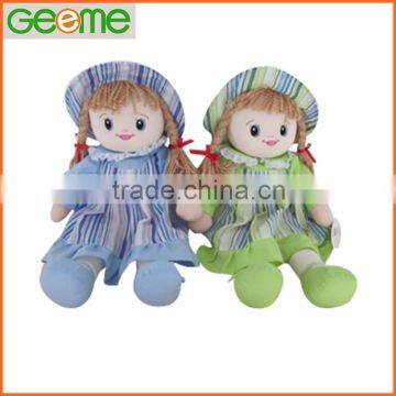 JM1206-2 Dolls with Striped Cotton Cloth Dress