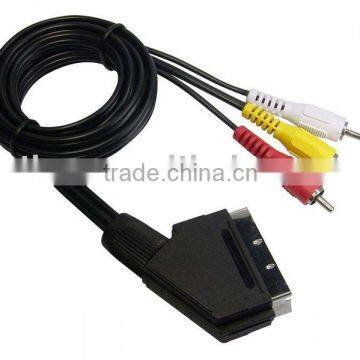 Scart Cable, 21Pin to 3RCA Plugs