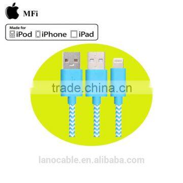 1m multi color nylon braided 8pin data cable