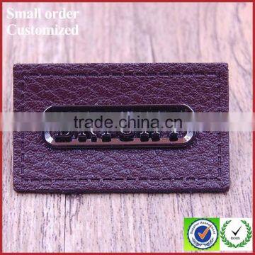 Embossed Jean Metal Logo Plate Real Custom Leather Patches PU Patch For Beanies photo-2