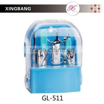 pedicure set packed with plastic case, manicure kit for beauty care