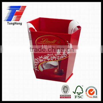 red fashion paper box with window can be carried