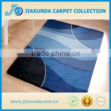 Cheap price blue color mix fluffy fashion design hand tufted floor rug for living room