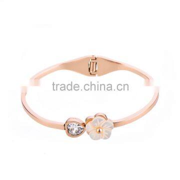 Newest beautiful bangle design zircon stainless steel bangle