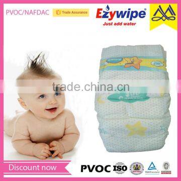 Magic tape cloth-like soft cotton baby diaper, good quality baby nappy, disposable baby diaper