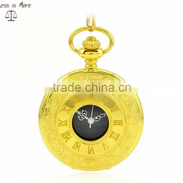 Fashion retro Roman gold necklace watch pocket watch gold plated