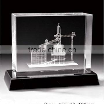 Wholesale crystal glass 3d laser souvenir for decorative