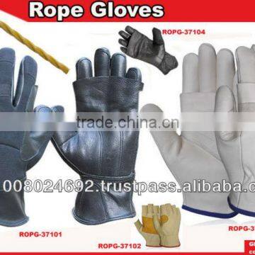 Rope gloves leather rope rescue gloves