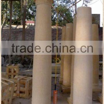 Polished stone pillar and round column designs beige marble