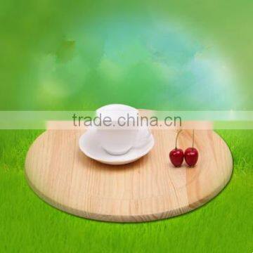 Round wood tea and coffee serving tray