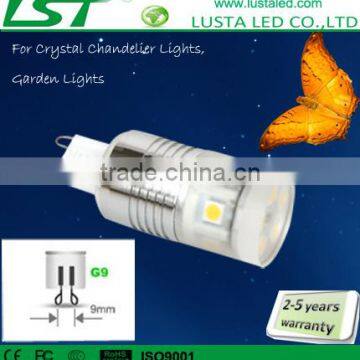 Dimmable 1W/1.5W/2W/3W/4W G9/E14 Bulb, Peanuts Shape Ceramic Small LED Light Bulb, G9 2W LED Corn Lamp