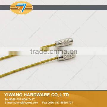 High Quality Yellow Stainless Steel Wire Keychain Cable Key Ring photo-4