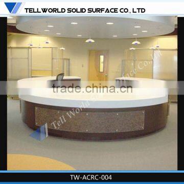 Modern Elegant Style Commercial Man Made Stone Curved Reception Desk