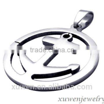 wholesale polish finish stainless steel mens anchor necklace