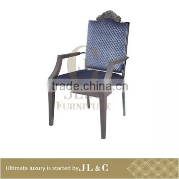 Dining Chair With Arms In Living Room From JL&C Furniture With Delicate Sculpture