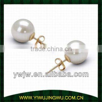 white gold costume jewelry freshwater pearl earring (JW-G6046)