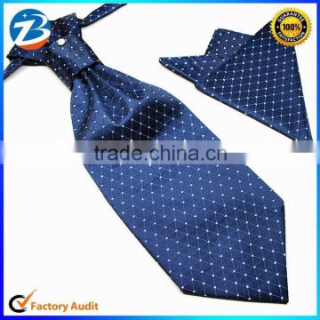 100% Polyester Silk High Quality Hankerchief and Ascot Unique Ties for Men