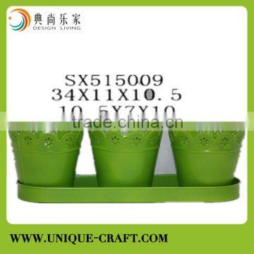 Wholesale Metal Bucket Hollow Out Flower Planter Garden Decor