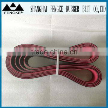 Red Rubber Coating Black Rubber Flat Belts(Section 2000x70x6)