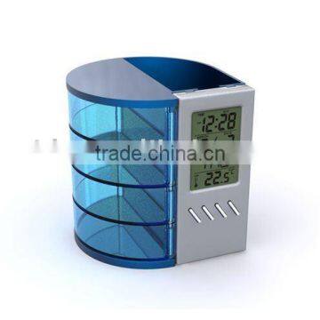 LCD Clock with pen holder