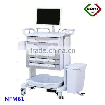 NFM61 ABS plastic medical workstation mobile computer cart