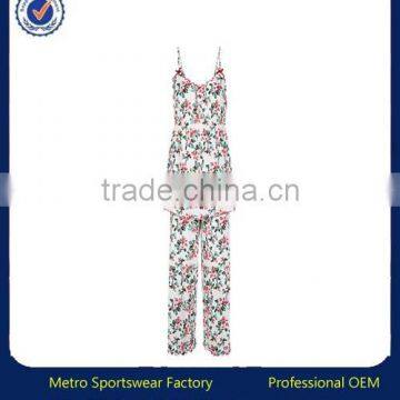 Hot Sale Cream Blossom Floral Print Pyjamas