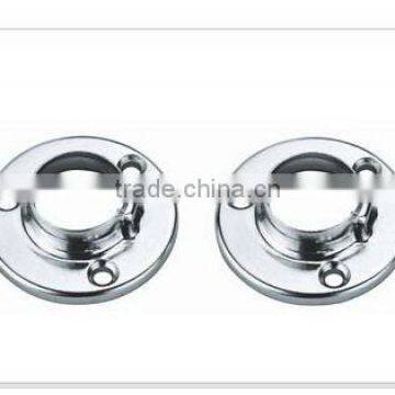 High quality wardrobe round chrome flange/coat rack bracket/suspension rail support from wardrobe hanging rail factory
