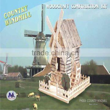 Wooden Handmade Toy In A Model Of Country Windmill