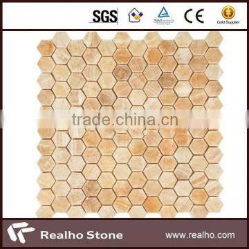 honey onyx hexagon mosaic