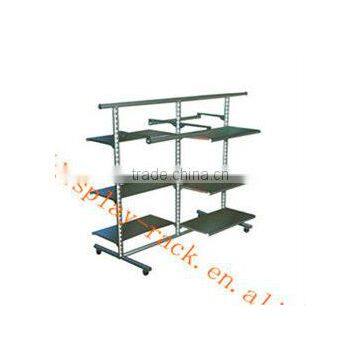 4 tiers metal clothing store shelves HSX-1287