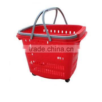 High Quality Commercial Rolling Shopping Basket Trolley