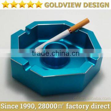 Super quality black/Gold color zinc alloy retangle shape table top ashtray/metal smoking ashtray