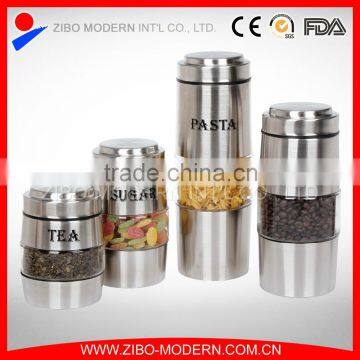 Hot Sale Stainless Steel Coating Decorative Candy Glass Storage Jar With Lid