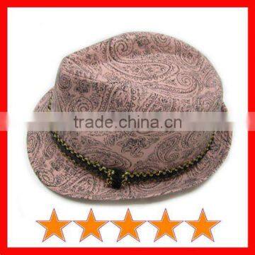 Fashion print cloth fedora hat