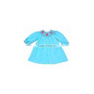 Customized baby toddler girls lime green christmas dress smocked Factory Price Girls Dress