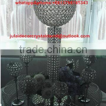 Factory Supply custom design crystal flower stand centerpiece directly sale