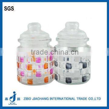 250ml small round glass candy jar crystal glass jar with glass lid wholesale