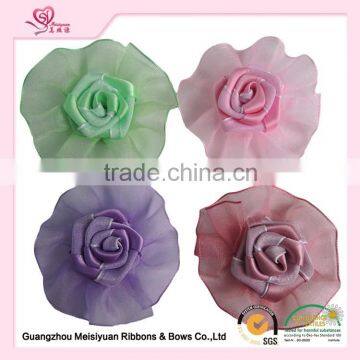 Decorative fabric flower for hair decoration/chiffon flower wholesale handmade flowers