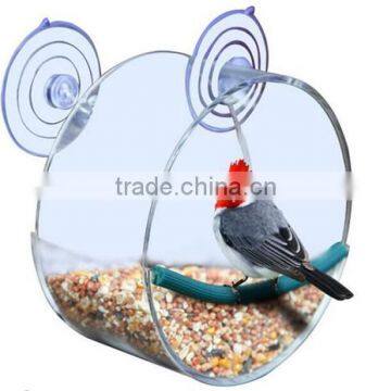 Clear Acrylic Window Bird house with seed for small bird